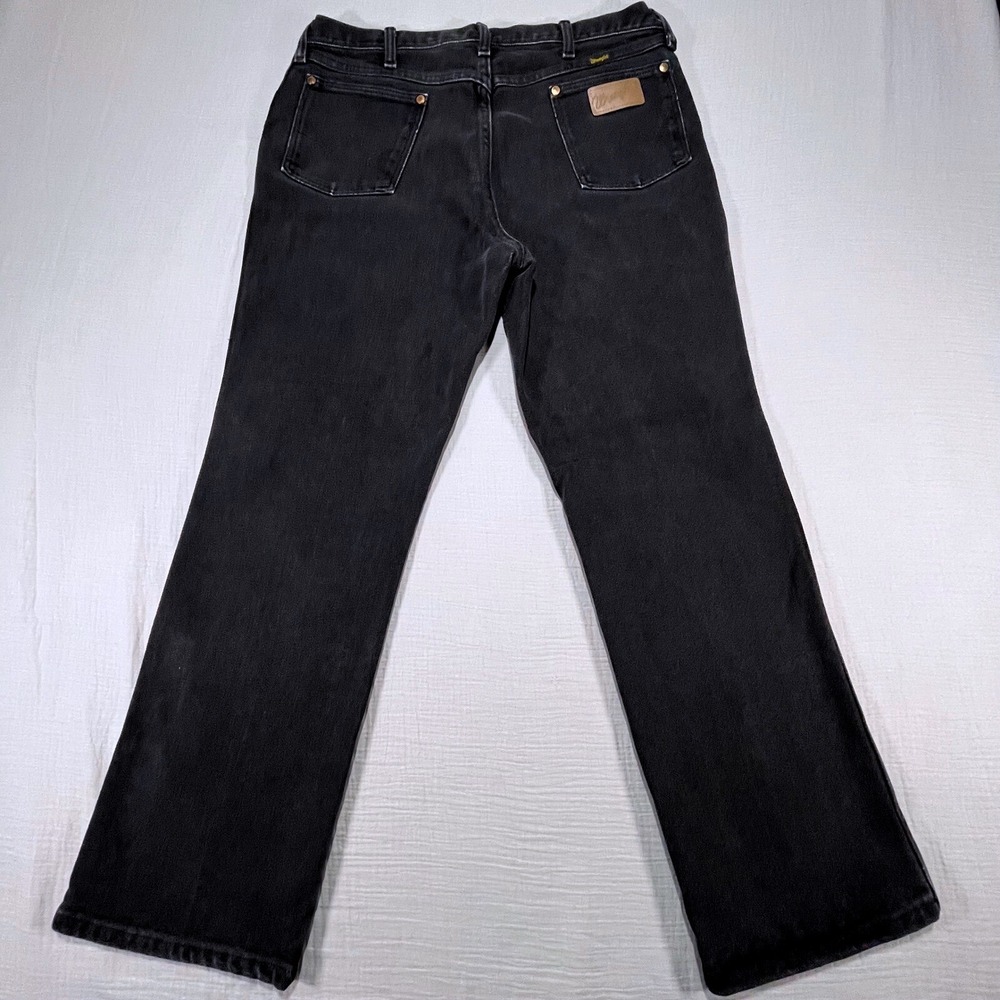 Vintage Wrangler Jeans Black Denim Straight Leg 948BLK 80s Mens Size 36x30 - Picture 3 of 9